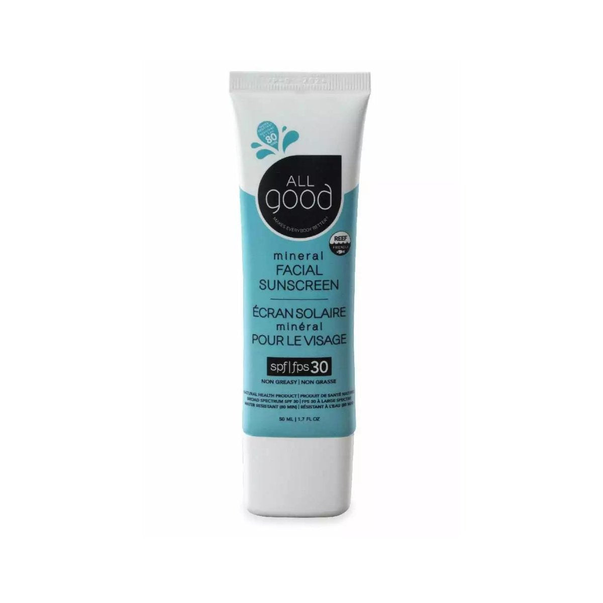 All Good SPF 30 Mineral Facial Sunscreen - The Green Kiss