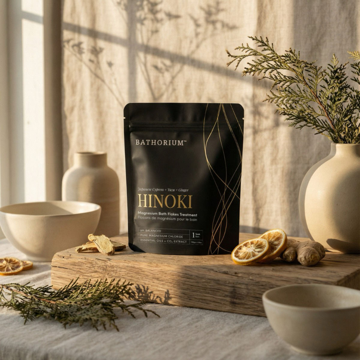 Bathorium Hinoki Magnesium Bath Flake Soak - Single Bath