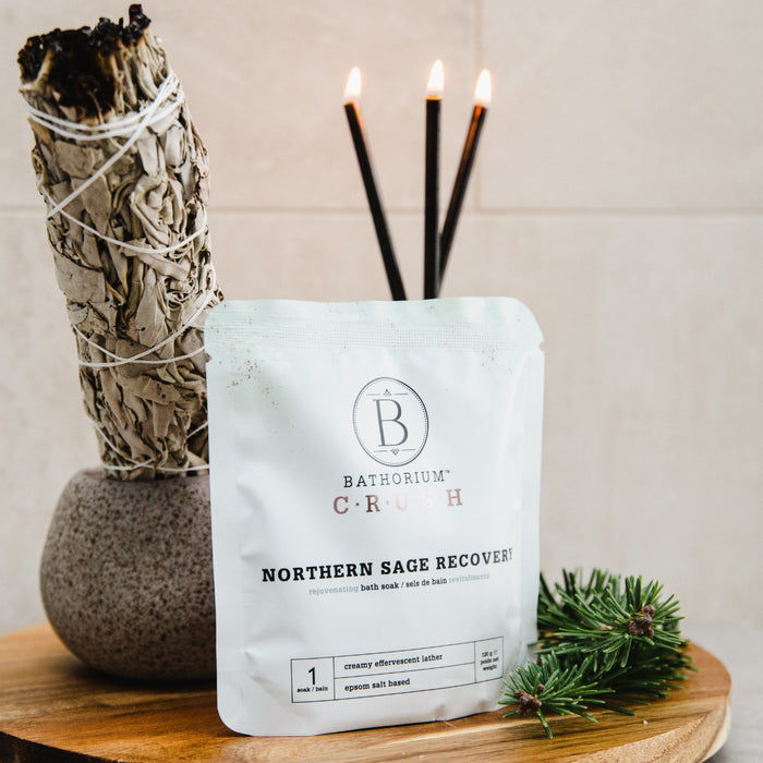 Bathorium Crush Bath Soak - Northern Sage Recovery Single Bath - The Green Kiss