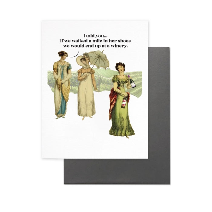 Cardideology Greeting Cards - A Mile in Her Shoes - The Green Kiss