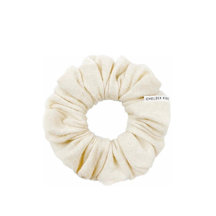 Chelsea King Cashmere Cream Scrunchie - Classic - The Green Kiss