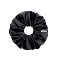 Chelsea King Satin Sleep Black Scrunchie - Oversized - The Green Kiss