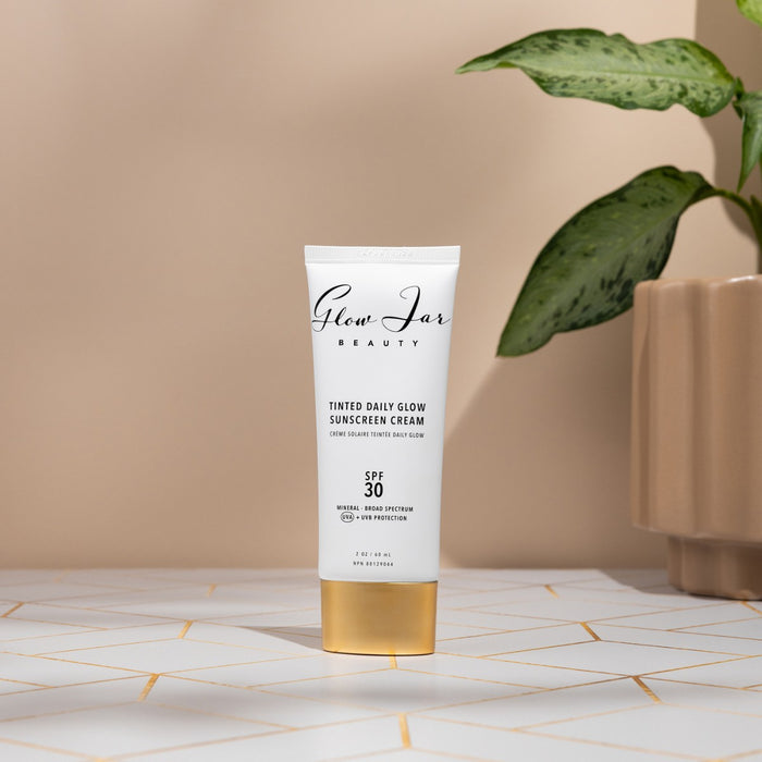 Glow Jar Beauty Tinted Daily Glow Sunscreen Cream SPF 30 - Short Dated - The Green Kiss