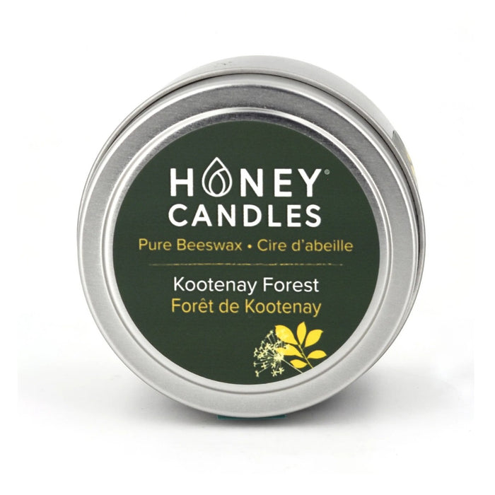 Honey Candles Beeswax Tin Candle - Kootenay Forest - The Green Kiss