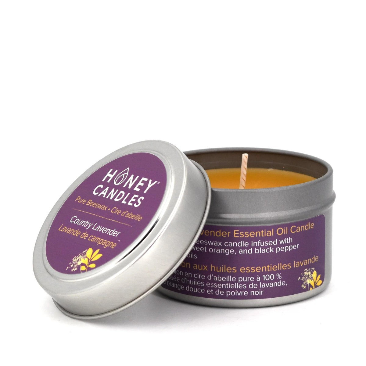 Honey Candles Beeswax Tin Candle - Country Lavender - The Green Kiss