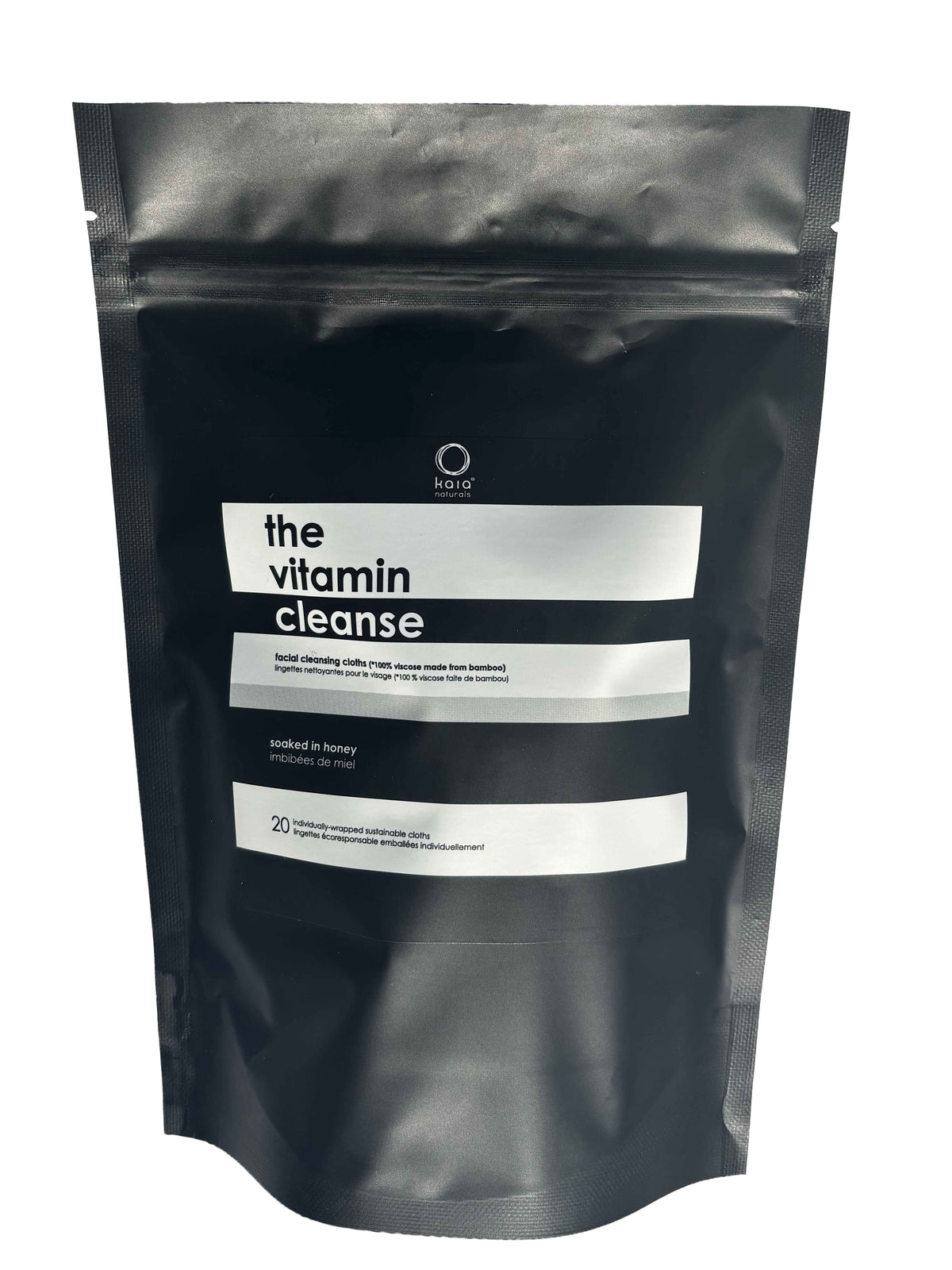 Kaia Naturals The Vitamin Cleanse Bamboo Facial Cleansing Cloths - 20 Singles