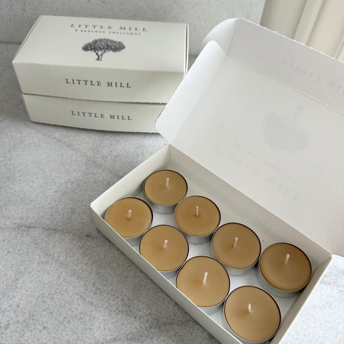 Little Mill Beeswax Tealights - 8 Pack