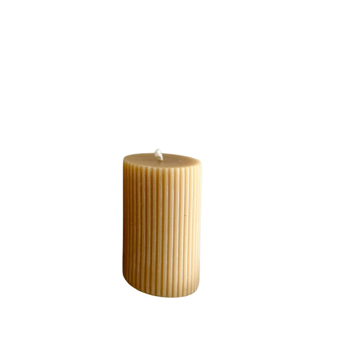 Little Mill Fluted Beeswax Pillar Candle - Small