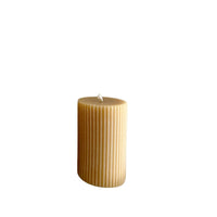 Little Mill Fluted Beeswax Pillar Candle - Small