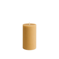 Little Mill Fluted Beeswax Pillar Candle - Small