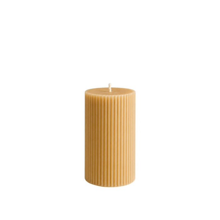 Little Mill Fluted Beeswax Pillar Candle - Small