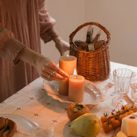 Little Mill Fluted Beeswax Pillar Candle - Medium