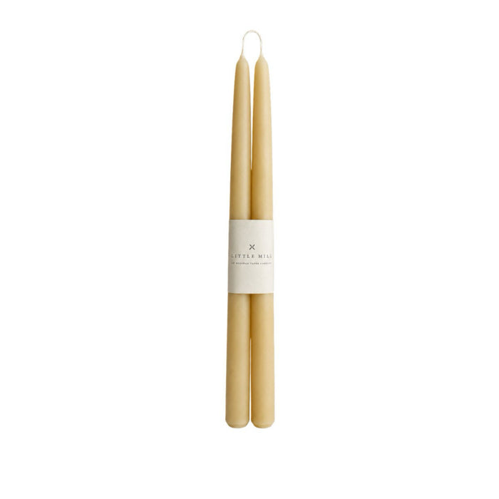 Little Mill Hand Dipped Beeswax Taper Candle Pair