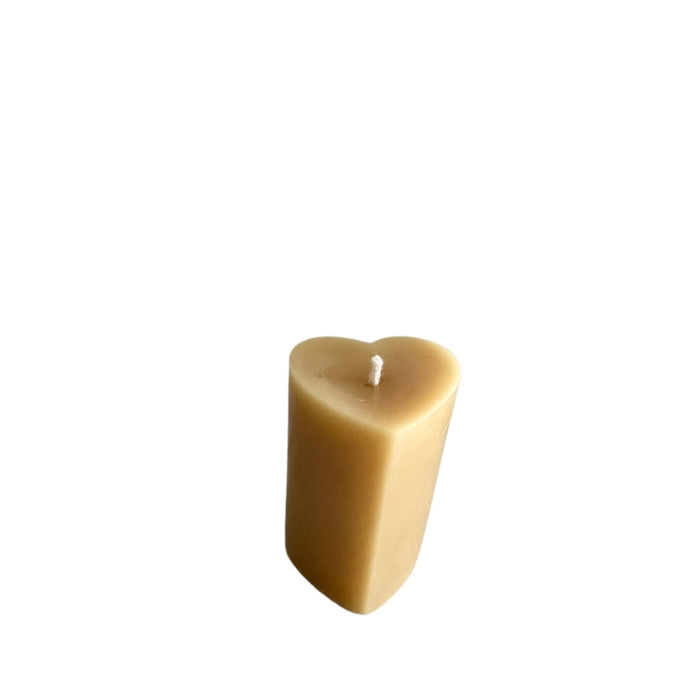 Little Mill Heart Pillar Beeswax Candle