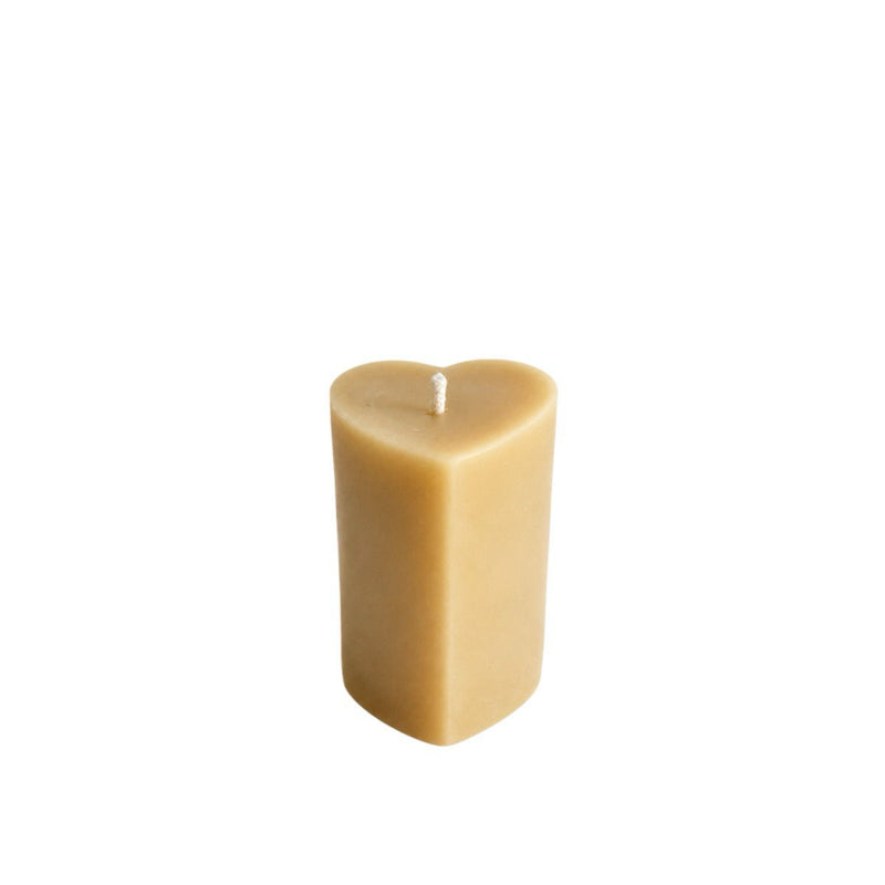Little Mill Heart Pillar Beeswax Candle