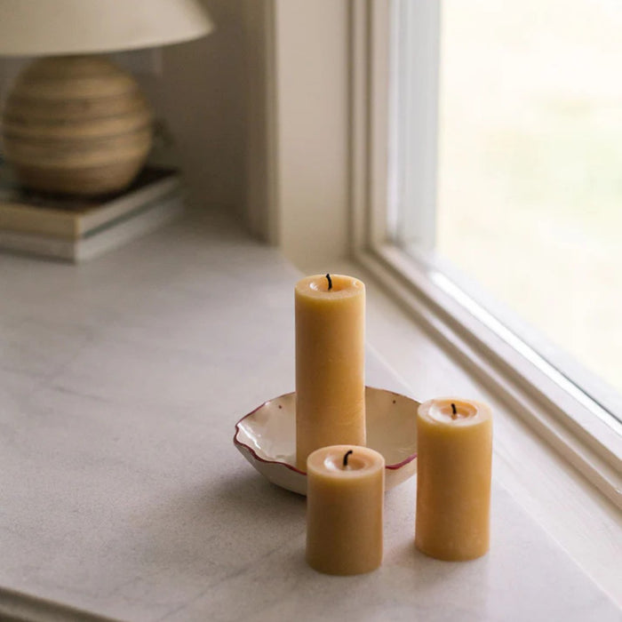 Little Mill Skinny Pillar Beeswax Candle - Medium