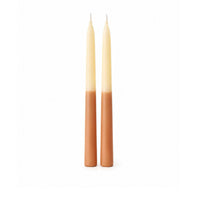 Little Mill Two-tone Hand Dipped Beeswax Taper Candle Pair - Dusk