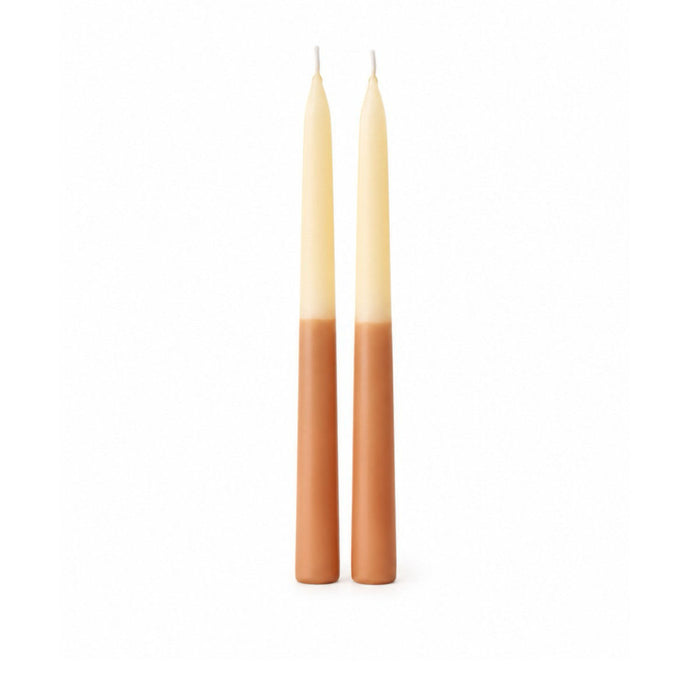 Little Mill Two-tone Hand Dipped Beeswax Taper Candle Pair - Dusk