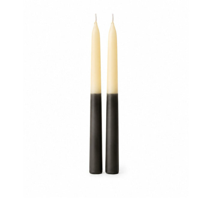 Little Mill Two-tone Hand Dipped Beeswax Taper Candle Pair - Midnight