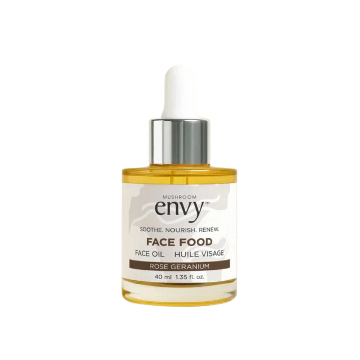 Mushroom Envy Organic Face Food Calming Facial Oil - Rose Geranium - The Green Kiss