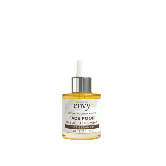 Mushroom Envy Organic Face Food Calming Facial Oil - Rose Geranium - Travel Size