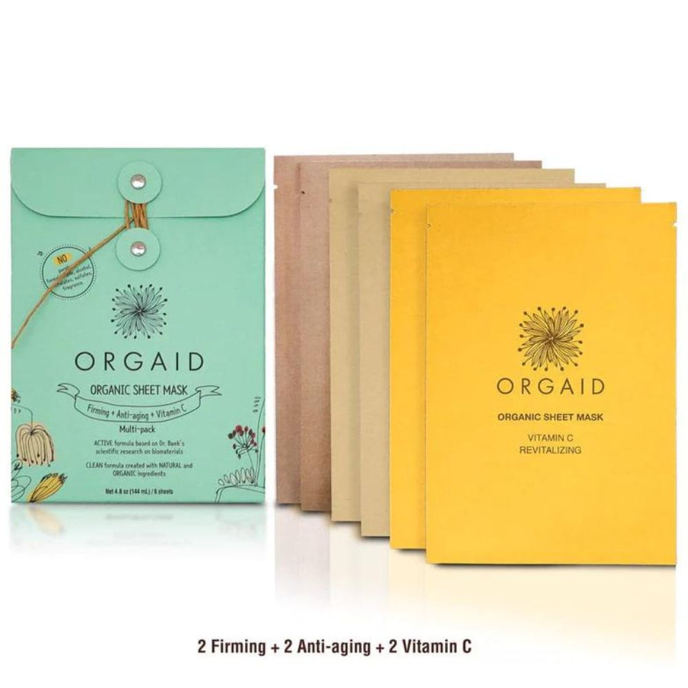 Orgaid Organic Sheet Mask Variety Pack Of 6 - The Green Kiss