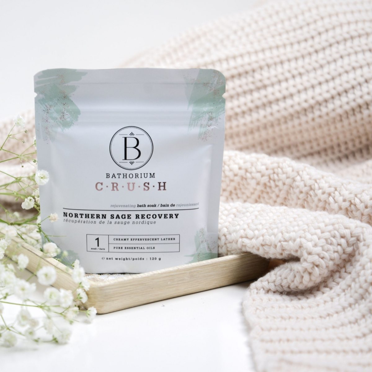 Bathorium Crush Bath Soak - Northern Sage Recovery Single Bath - The Green Kiss