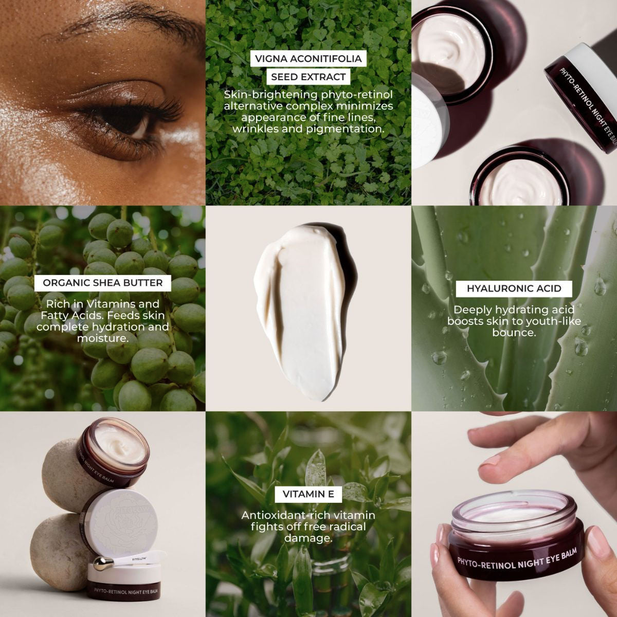 Fitglow Beauty Phyto-Retinol Night Eye Balm - The Green Kiss