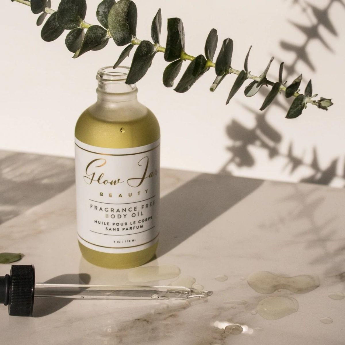 Glow Jar Beauty Fragrance Free Body Oil - The Green Kiss