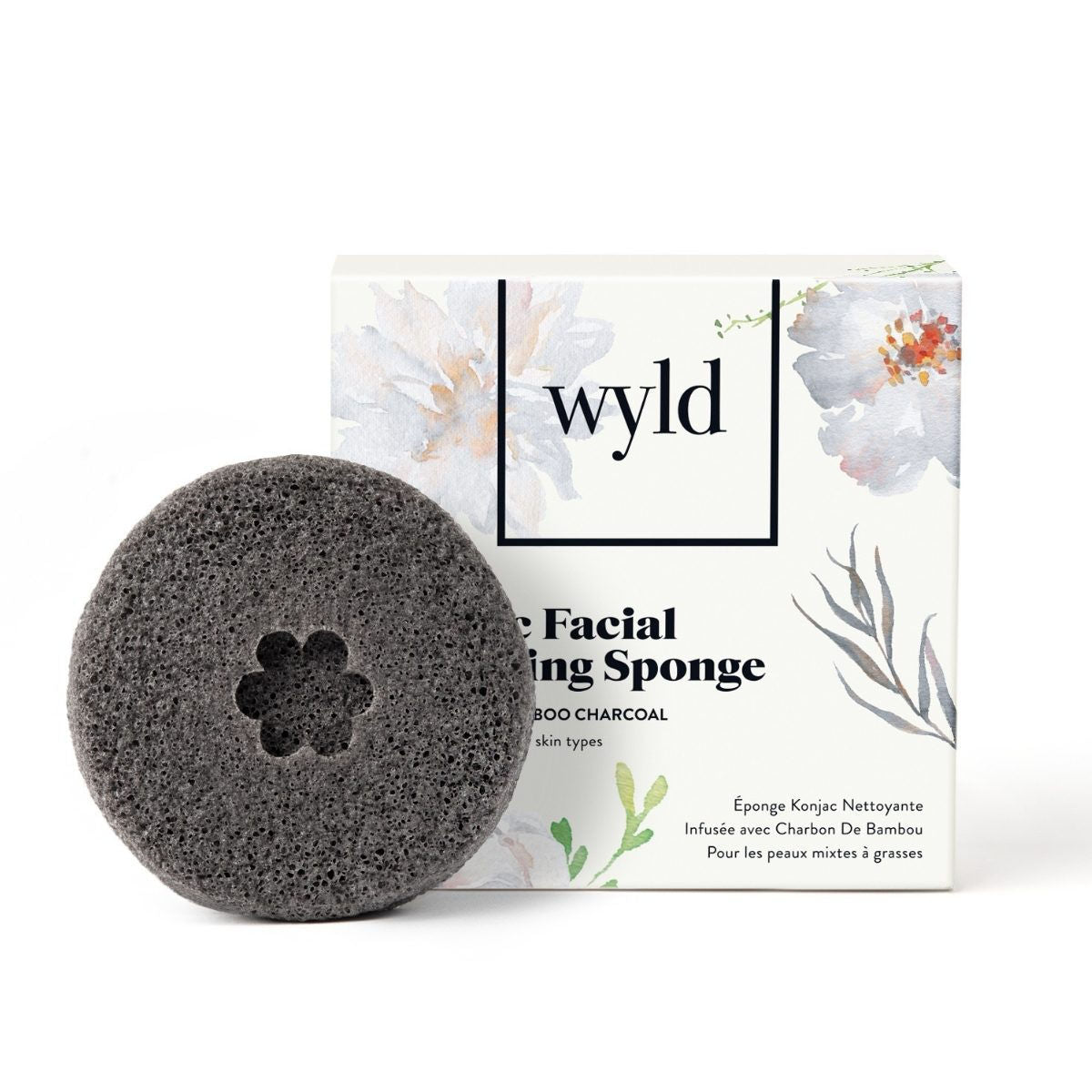 Wyld Konjac Sponge - Bamboo Charcoal - The Green Kiss