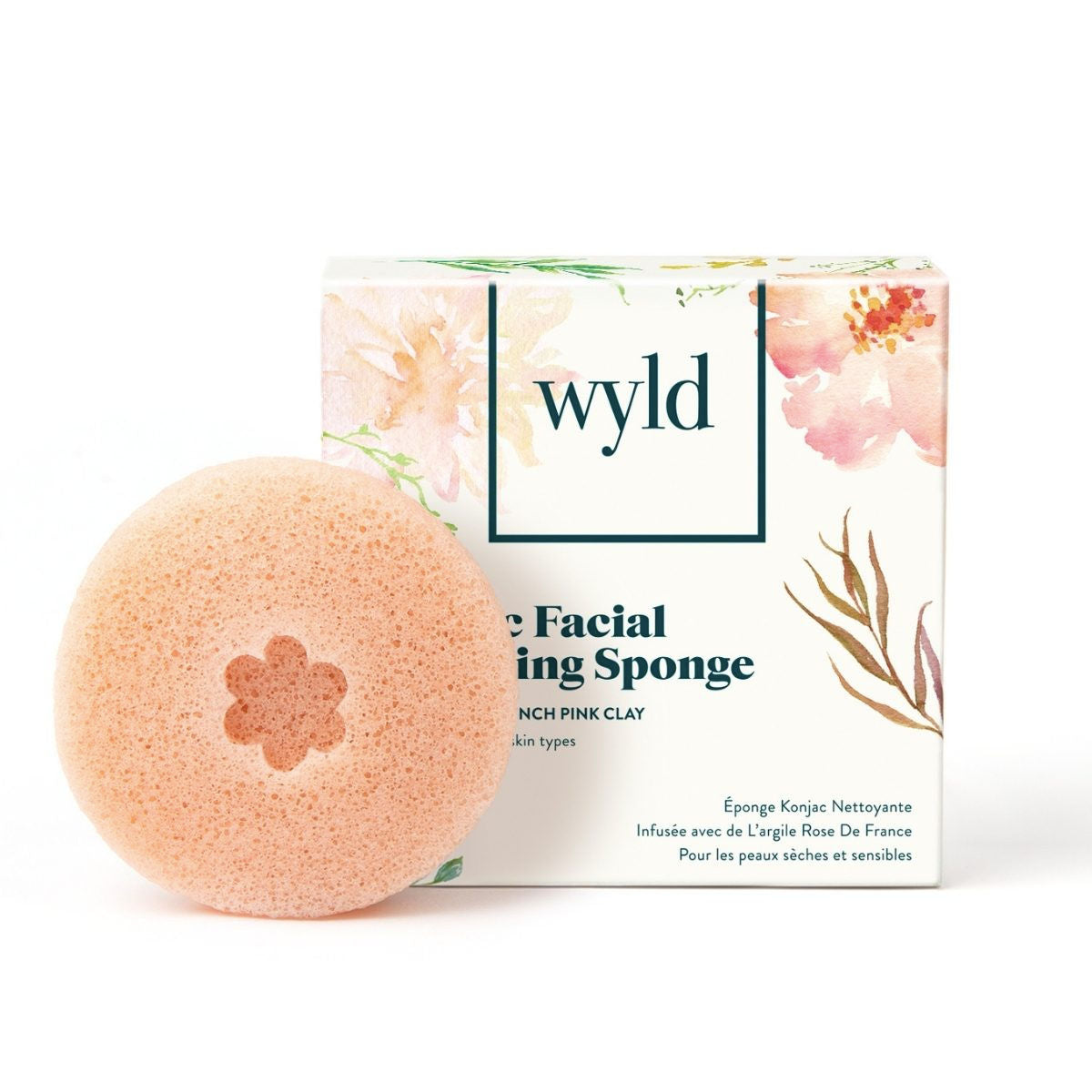 Wyld Konjac Sponge - French Pink Clay - The Green Kiss